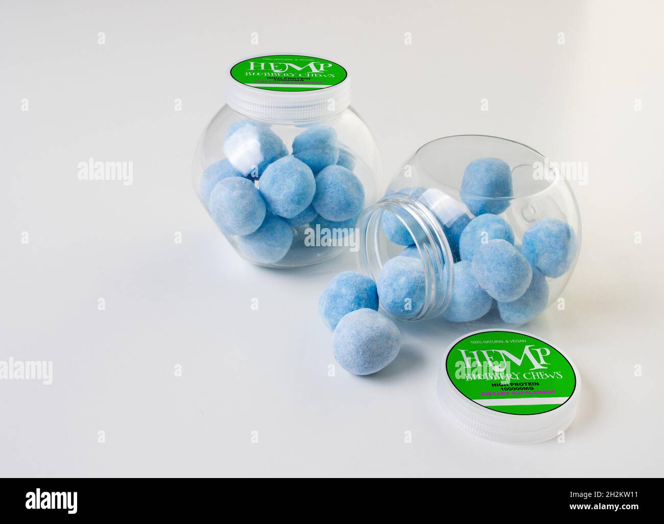 Cannabis infused blueberry chews, conceptual image Stock Photo