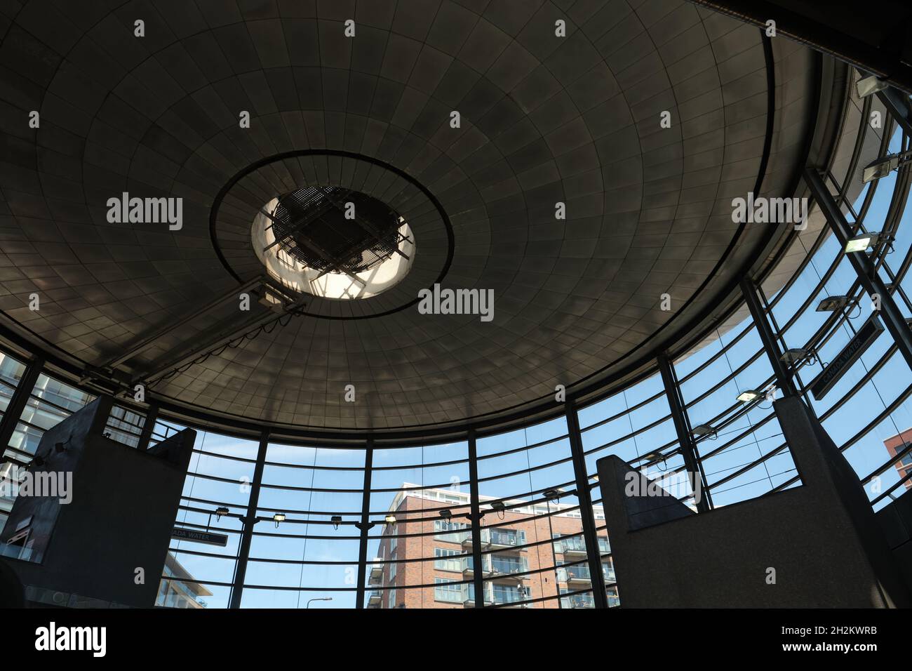 Ceiling of the main entrance of the Bermondsey tube station. Stock Photo