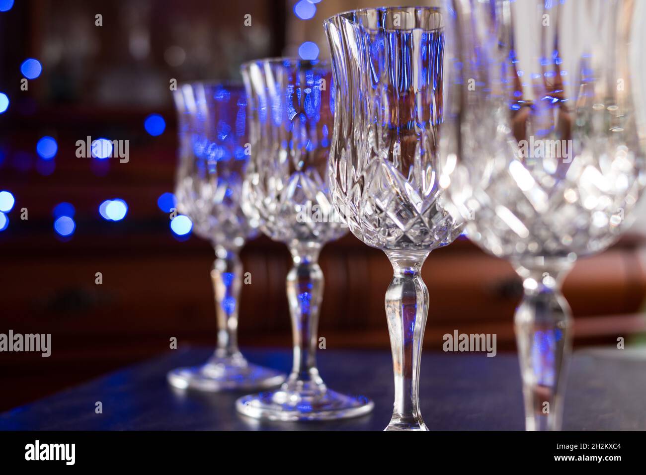 Several glasses of champagne served in a bar Stock Photo Alamy