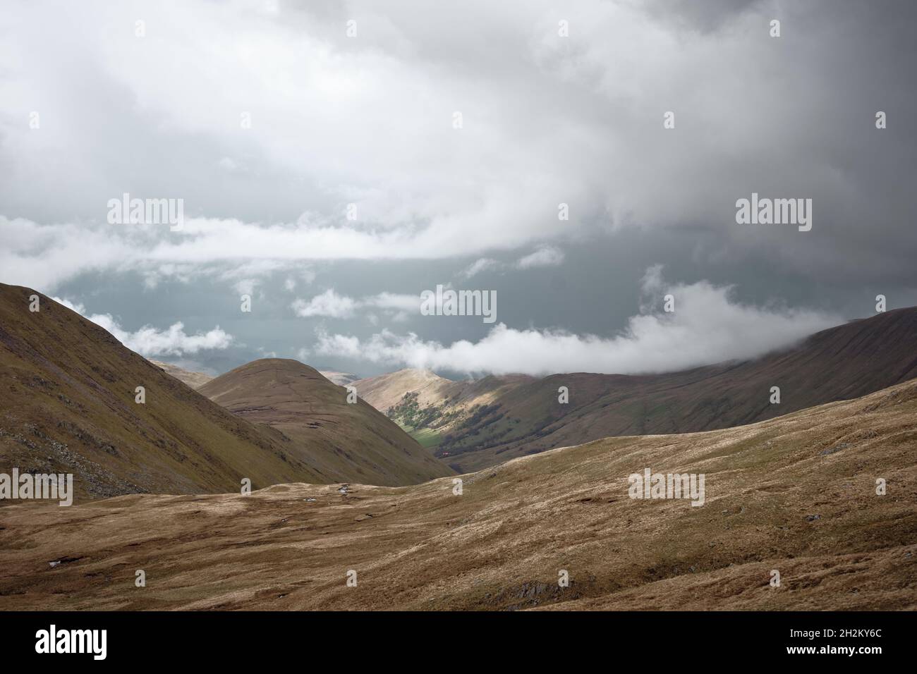 Delicate clouds above Martindale from The Knott, Lake District, UK Stock Photo