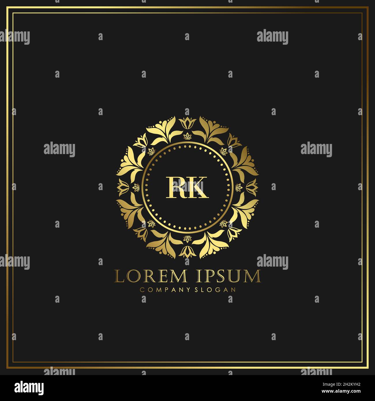 RK Initial Letter Luxury Logo template in vector for Restaurant ...