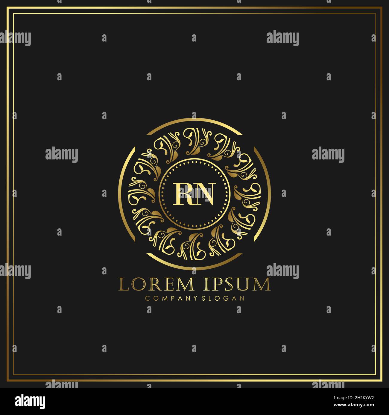 RN Initial Letter Luxury Logo template in vector for Restaurant ...