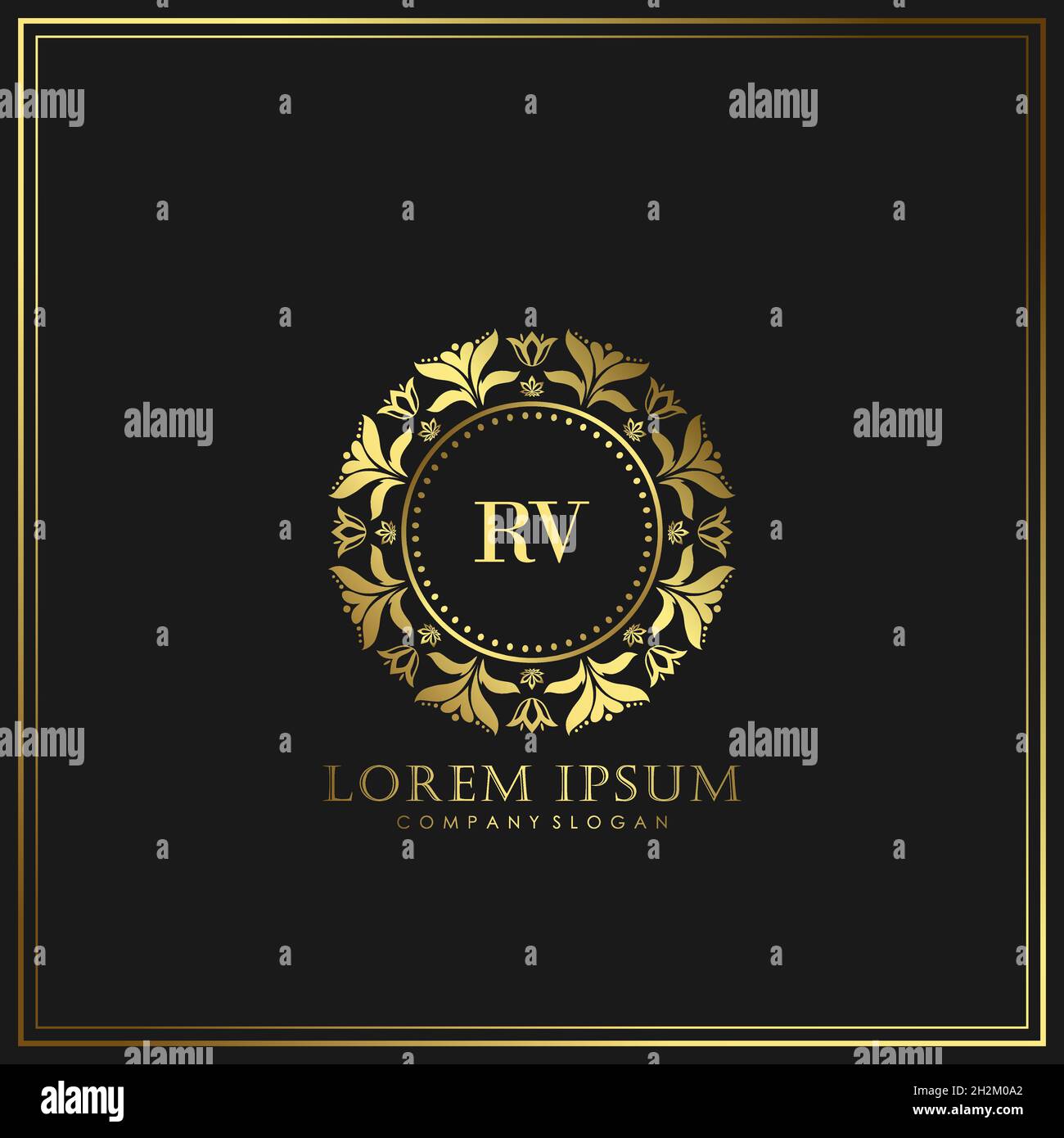 RV Initial Letter Luxury Logo template in vector for Restaurant ...