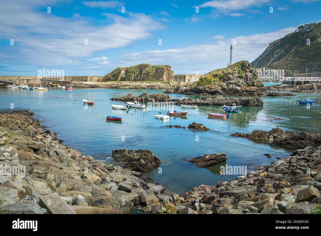Picturesque fishing port in the small village of Cudillero, Asturias, Spain. Stock Photo