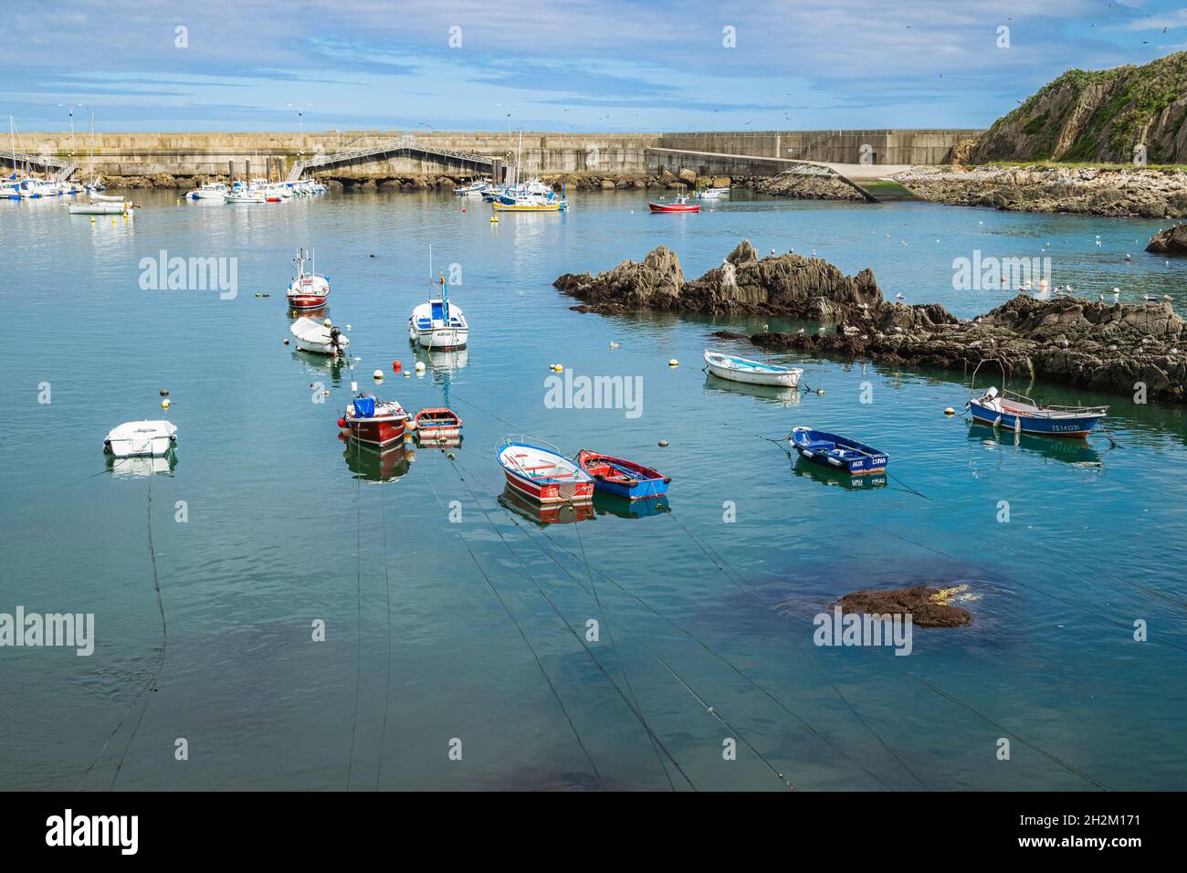 Picturesque fishing port in the small village of Cudillero, Asturias, Spain. Stock Photo