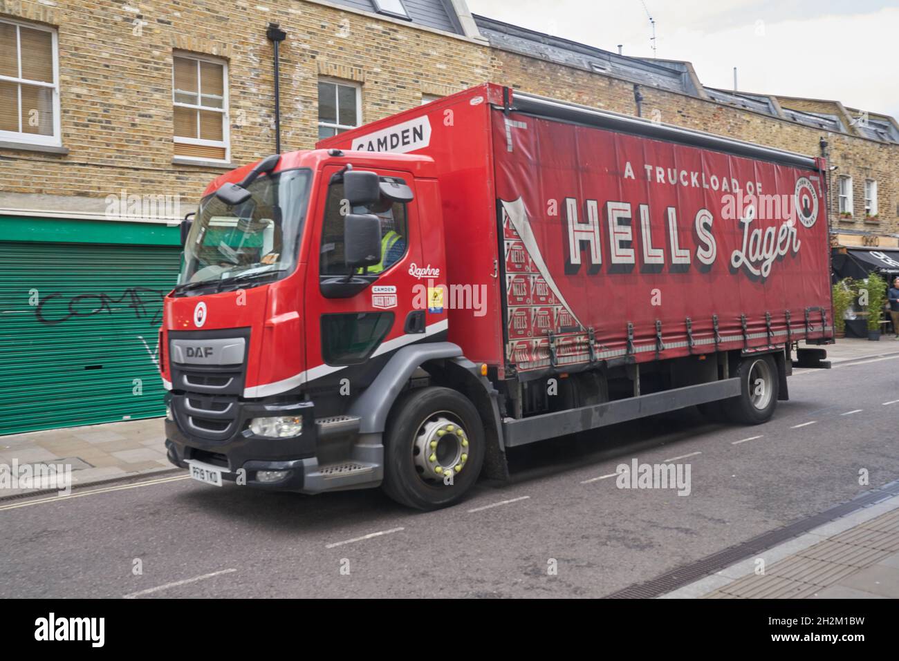 Hells Lager delivery in London   beer delivery  beer truck  beer lorry  beer delivery lorry Stock Photo
