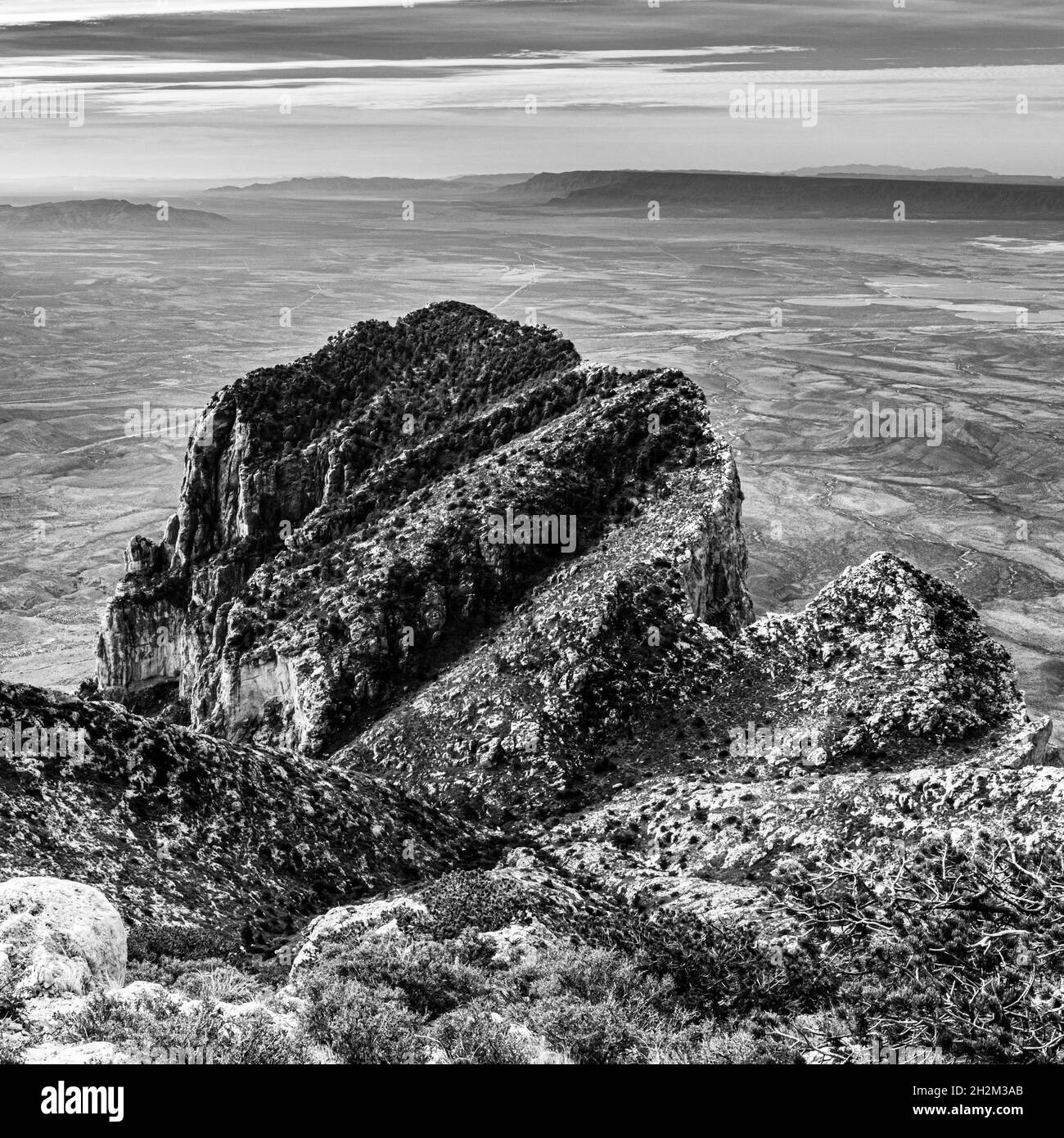 High Contrast of top of El Capitan formation in guadalupe Mountains
