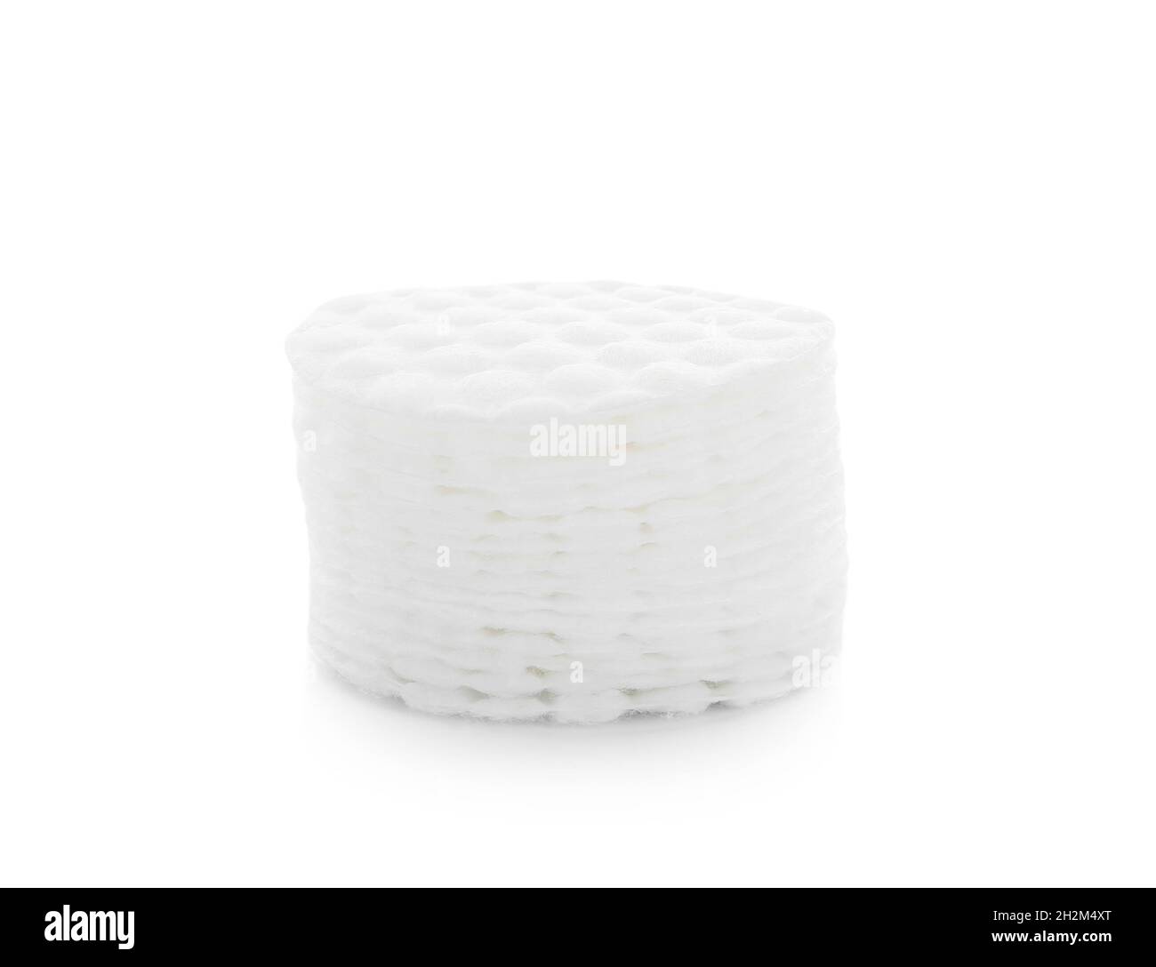 Stack of clean cotton pads on white background Stock Photo Alamy