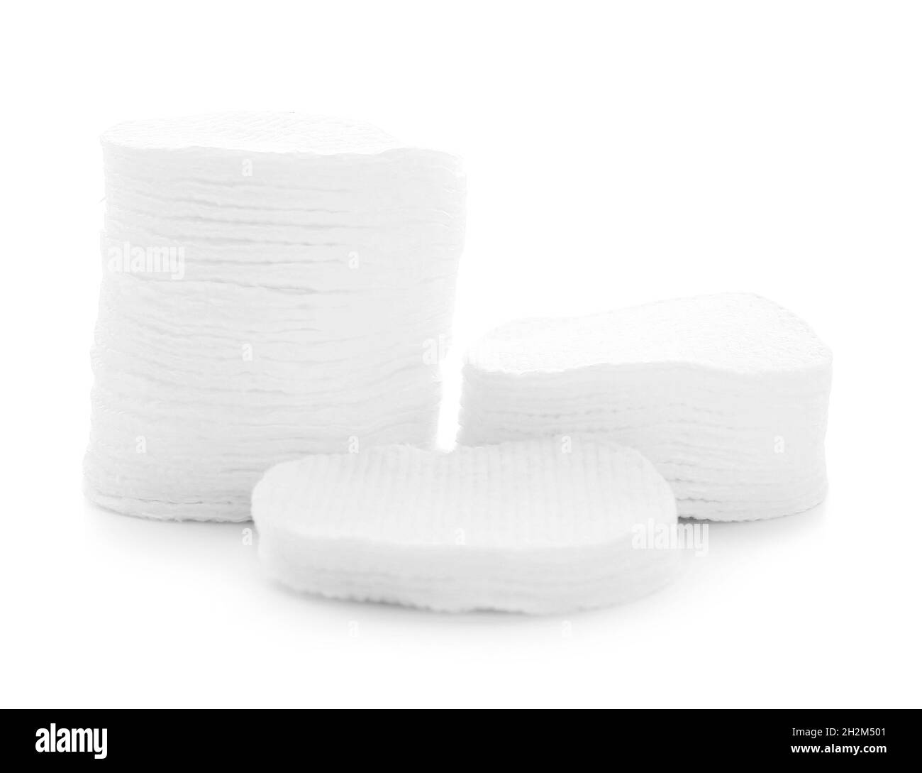 New clean cotton pads on white background Stock Photo Alamy