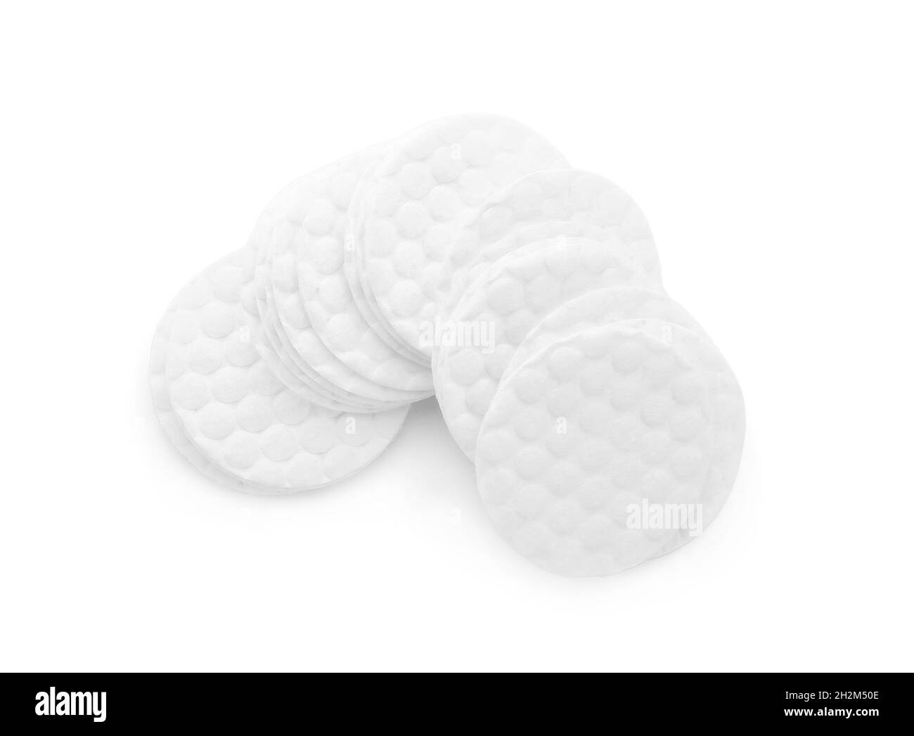New clean cotton pads on white background Stock Photo Alamy