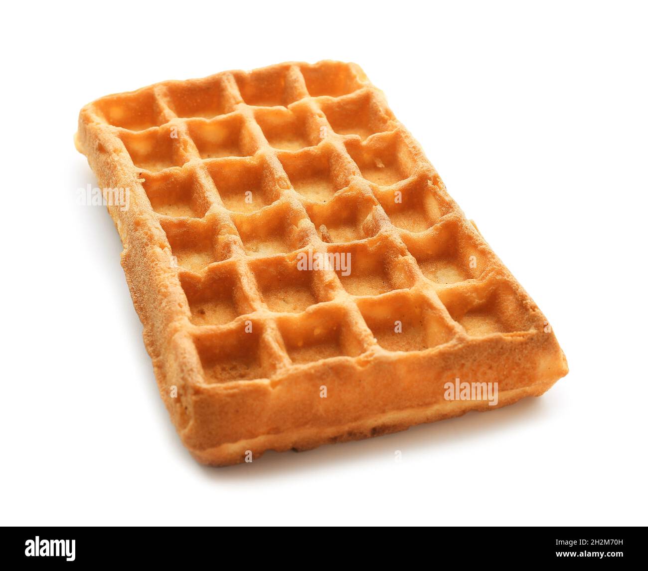 Tasty Belgian waffle on white background Stock Photo - Alamy