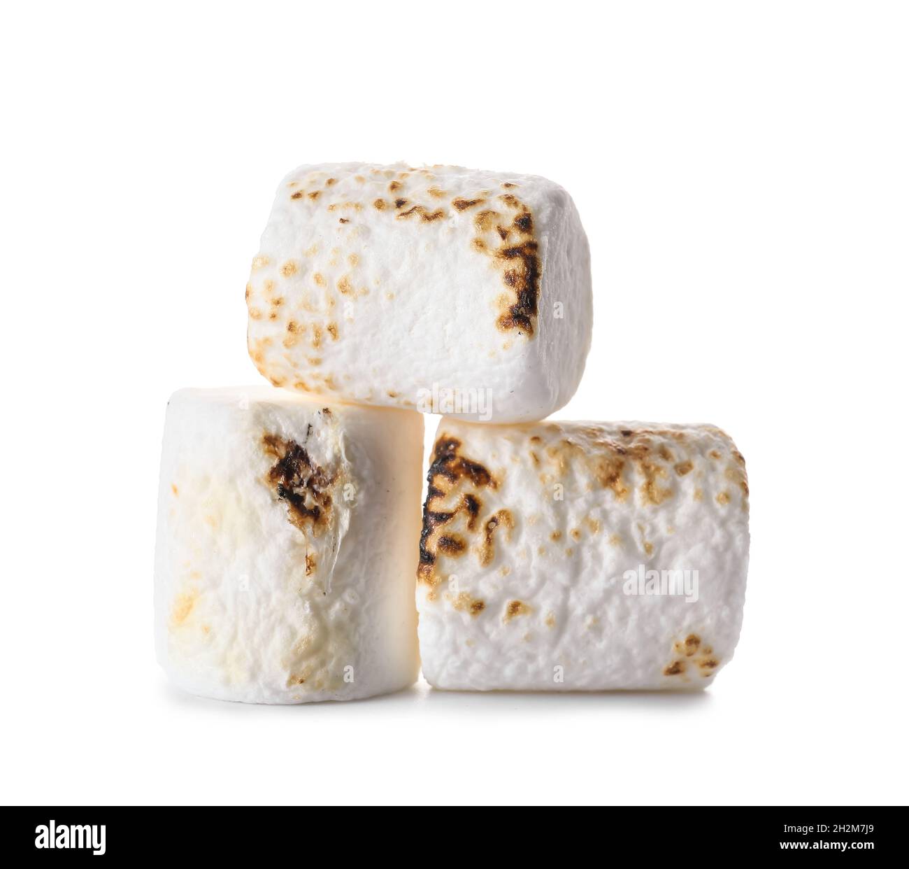 Heap of delicious grilled marshmallow on white background Stock Photo ...