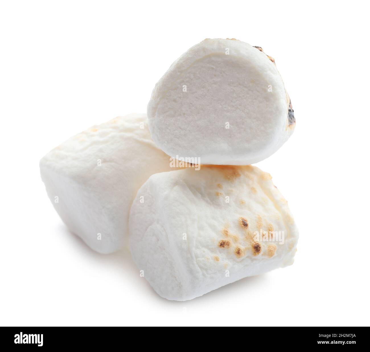 Sweet grilled marshmallow isolated on white background Stock Photo - Alamy