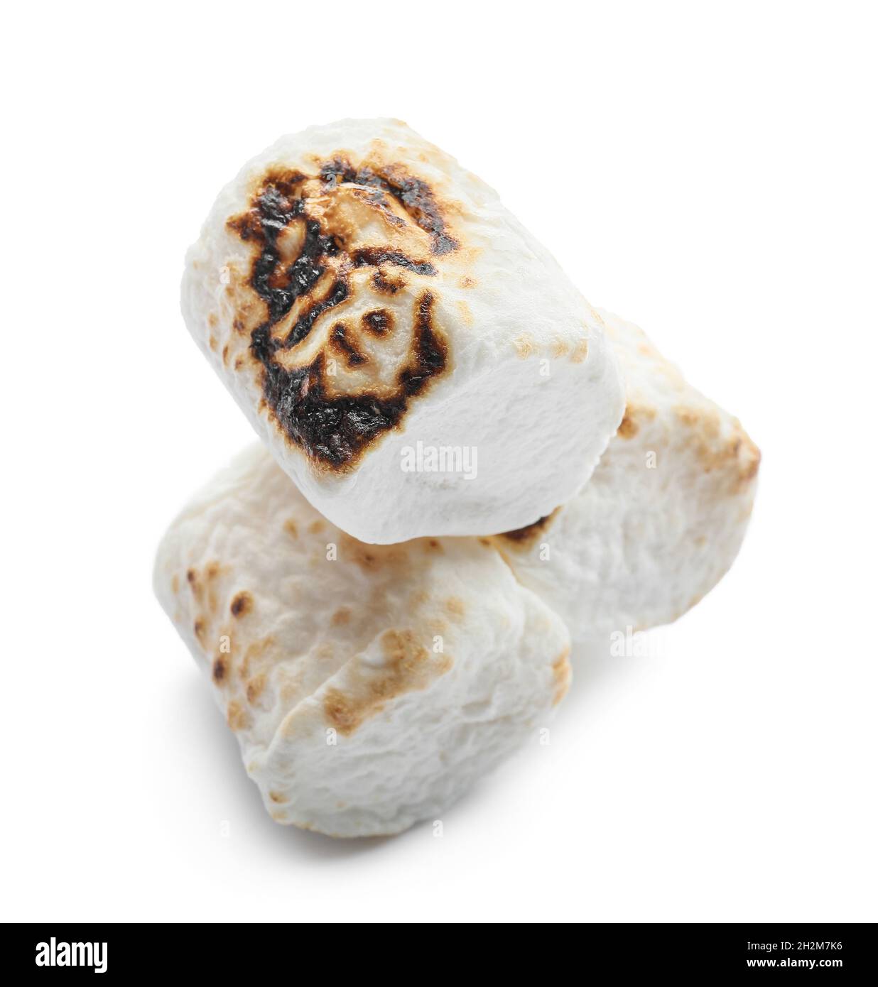 Tasty grilled marshmallow isolated on white background Stock Photo - Alamy