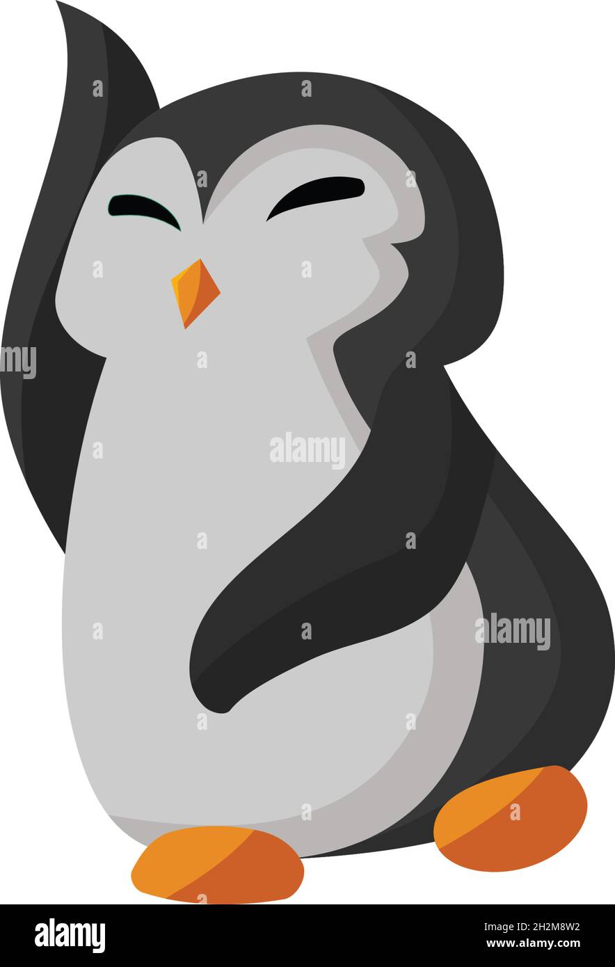 Penguin Dance Funny Cartoon Illustration Template Stock Vector