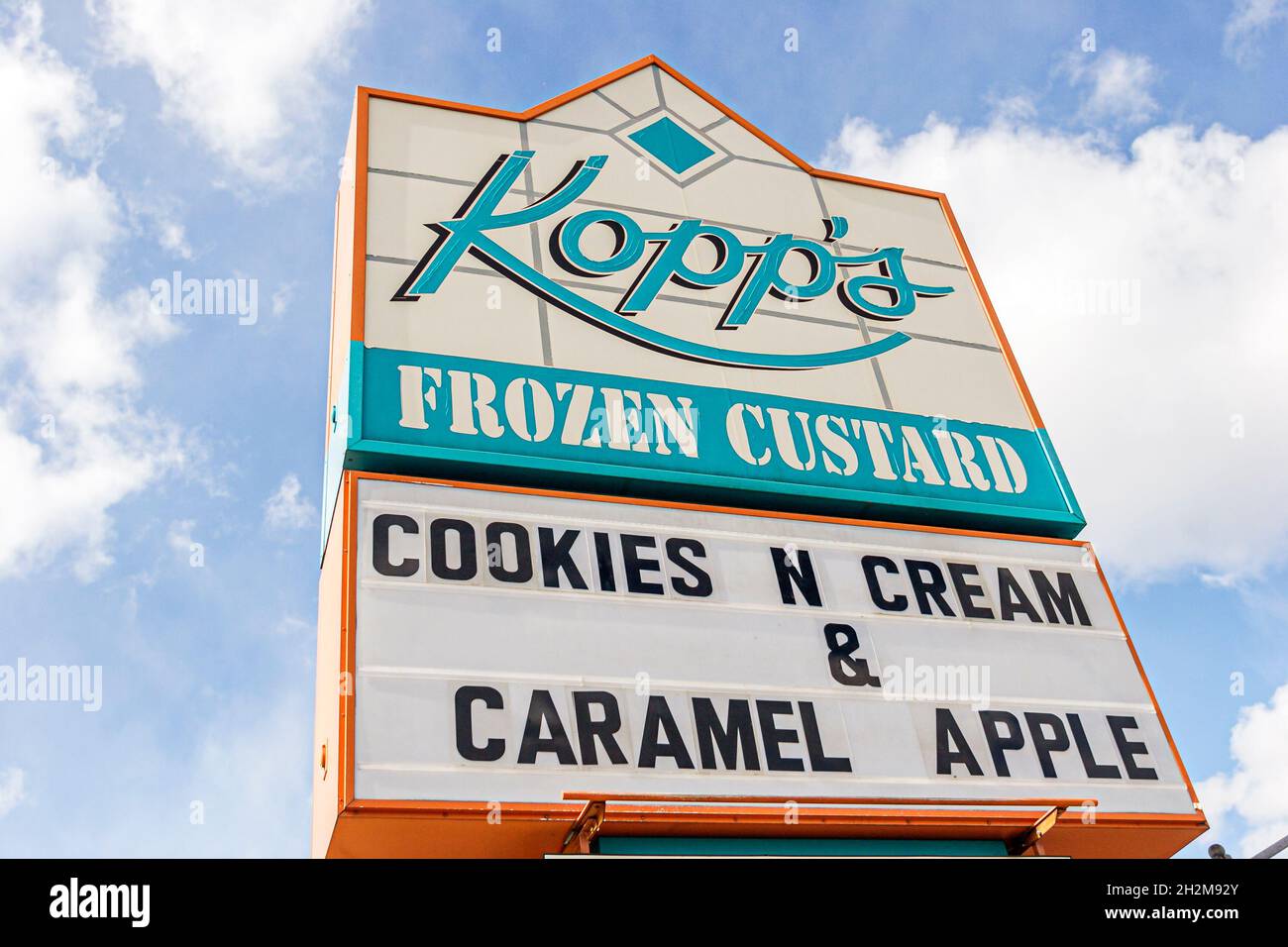 Kopps frozen custard sign dessert hires stock photography and images