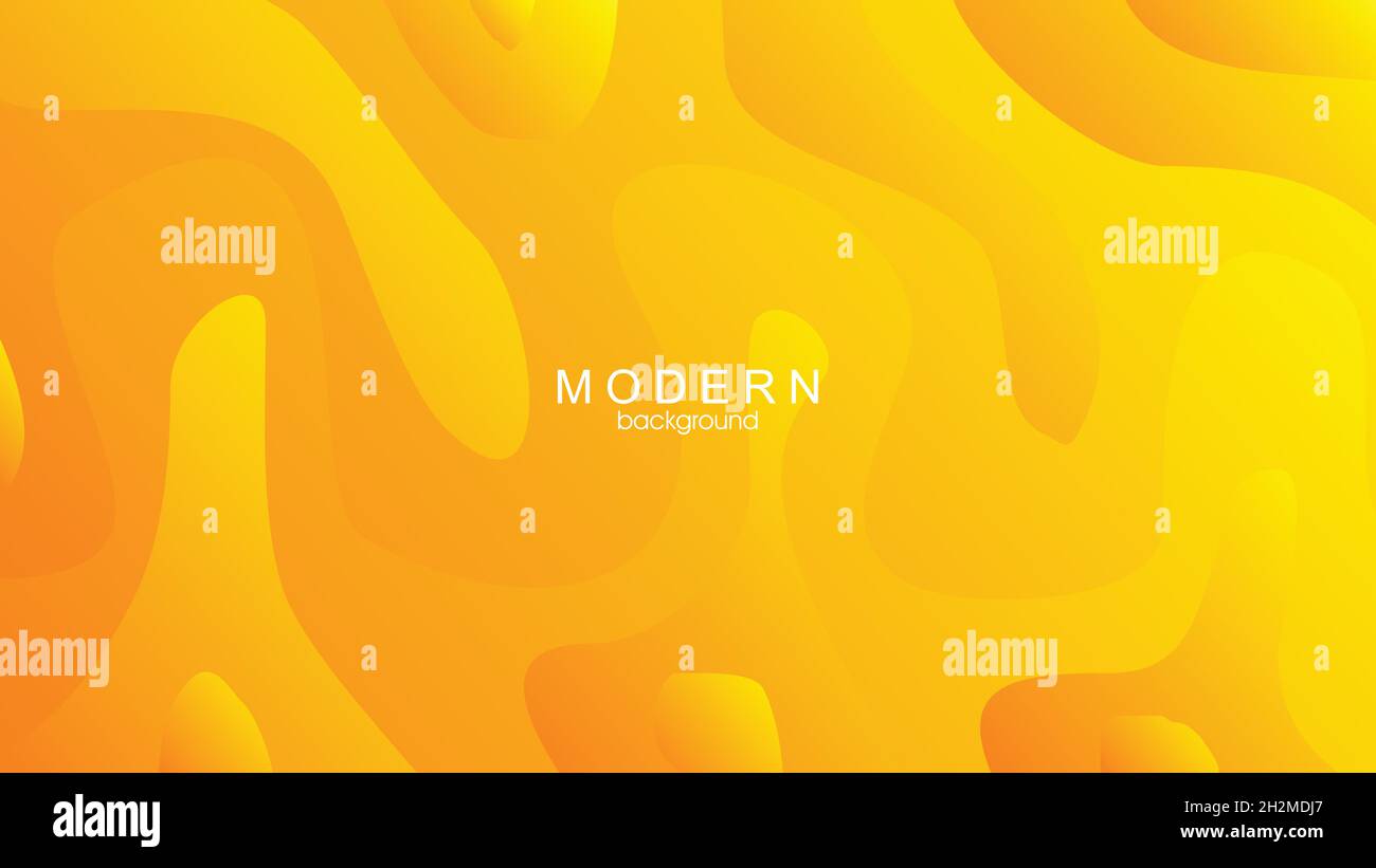 Liquid wave background with yellow color background. Fluid wavy shapes ...