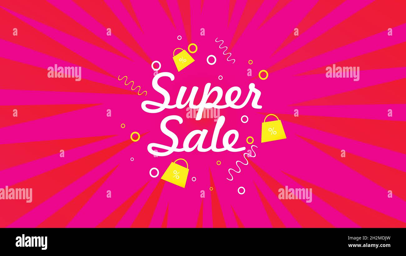 Super Sale vector banner. 50%off . Vector illustration. Stock Vector