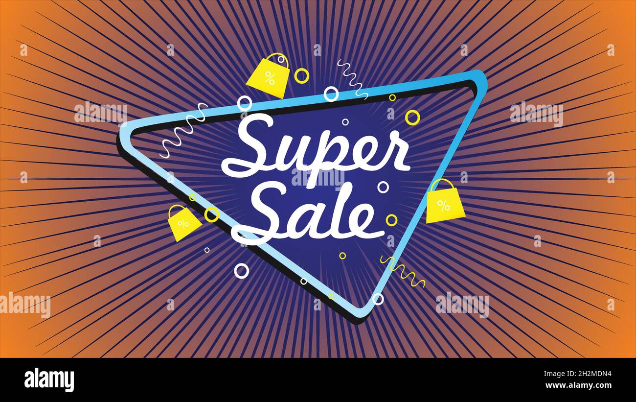 Super Sale vector banner. 50%off . Vector illustration. Stock Vector