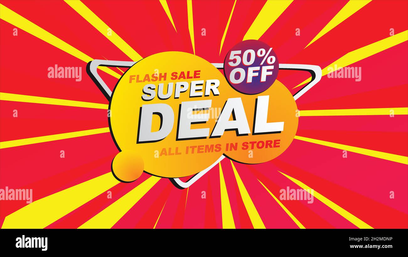 Super Sale vector banner. 50%off . Vector illustration. Stock Vector