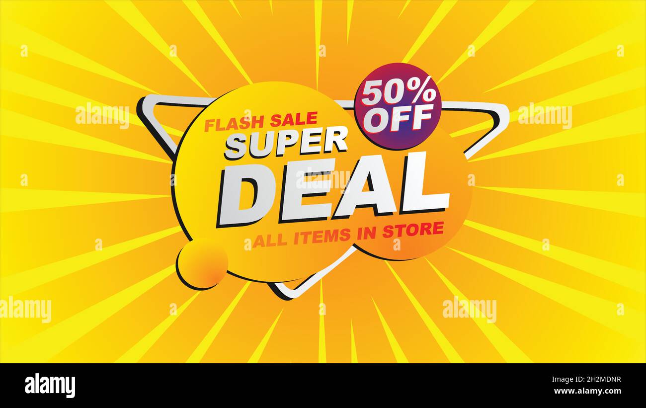 Super Sale vector banner. 50%off . Vector illustration. Stock Vector
