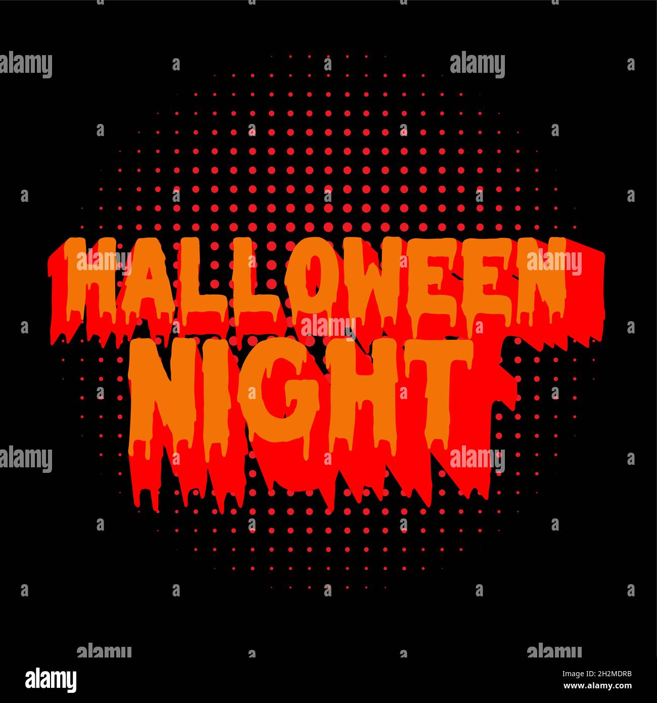 Halloween Night Vector illustration on a dark Halftone background Stock Vector