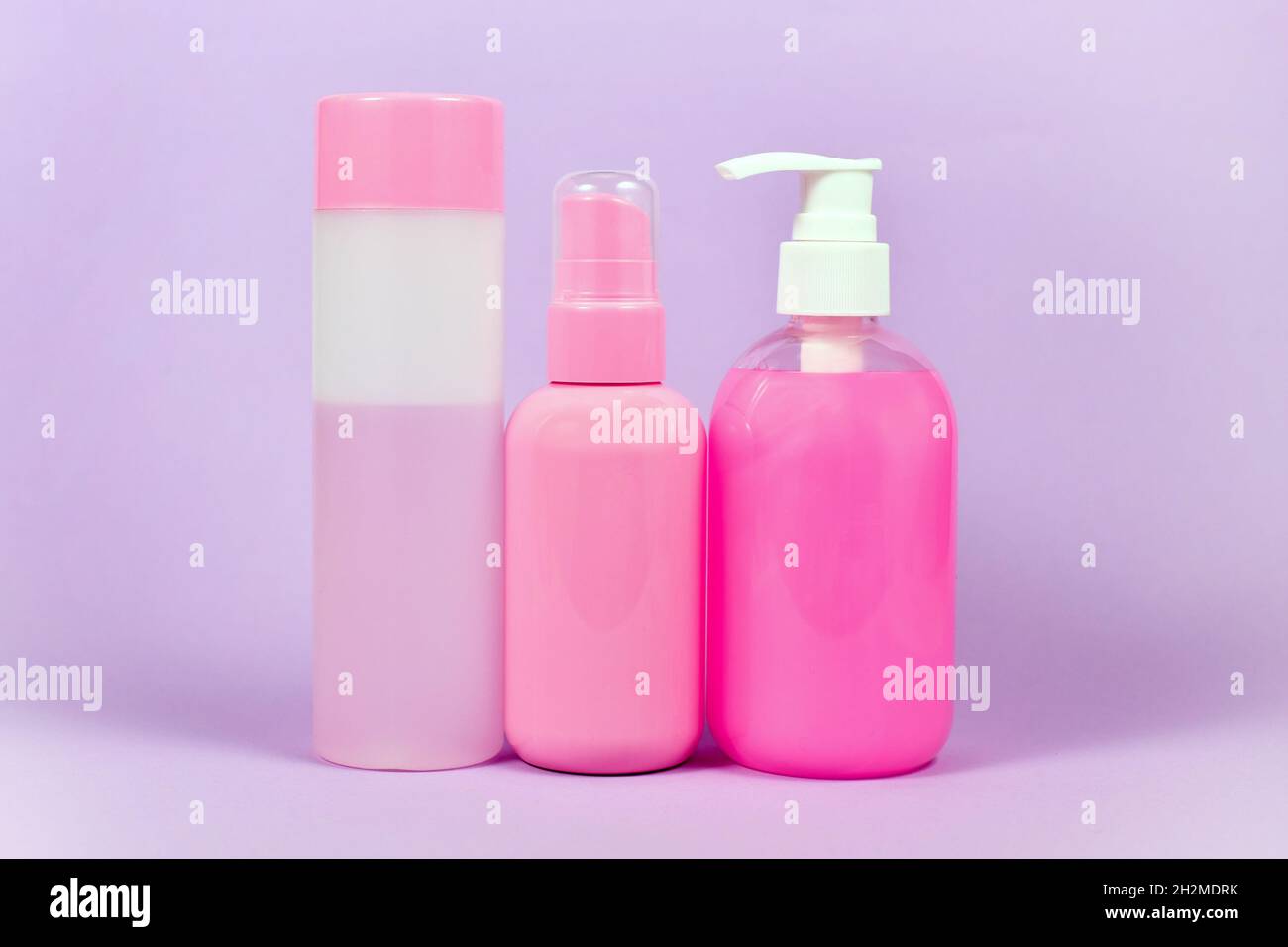 Stereotype pink colored hygiene products marketed to women Stock Photo