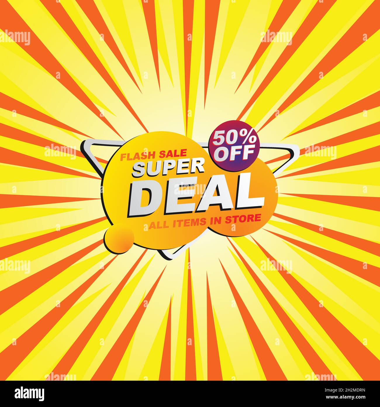 Super Sale vector banner. 50%off . Vector illustration. Stock Vector