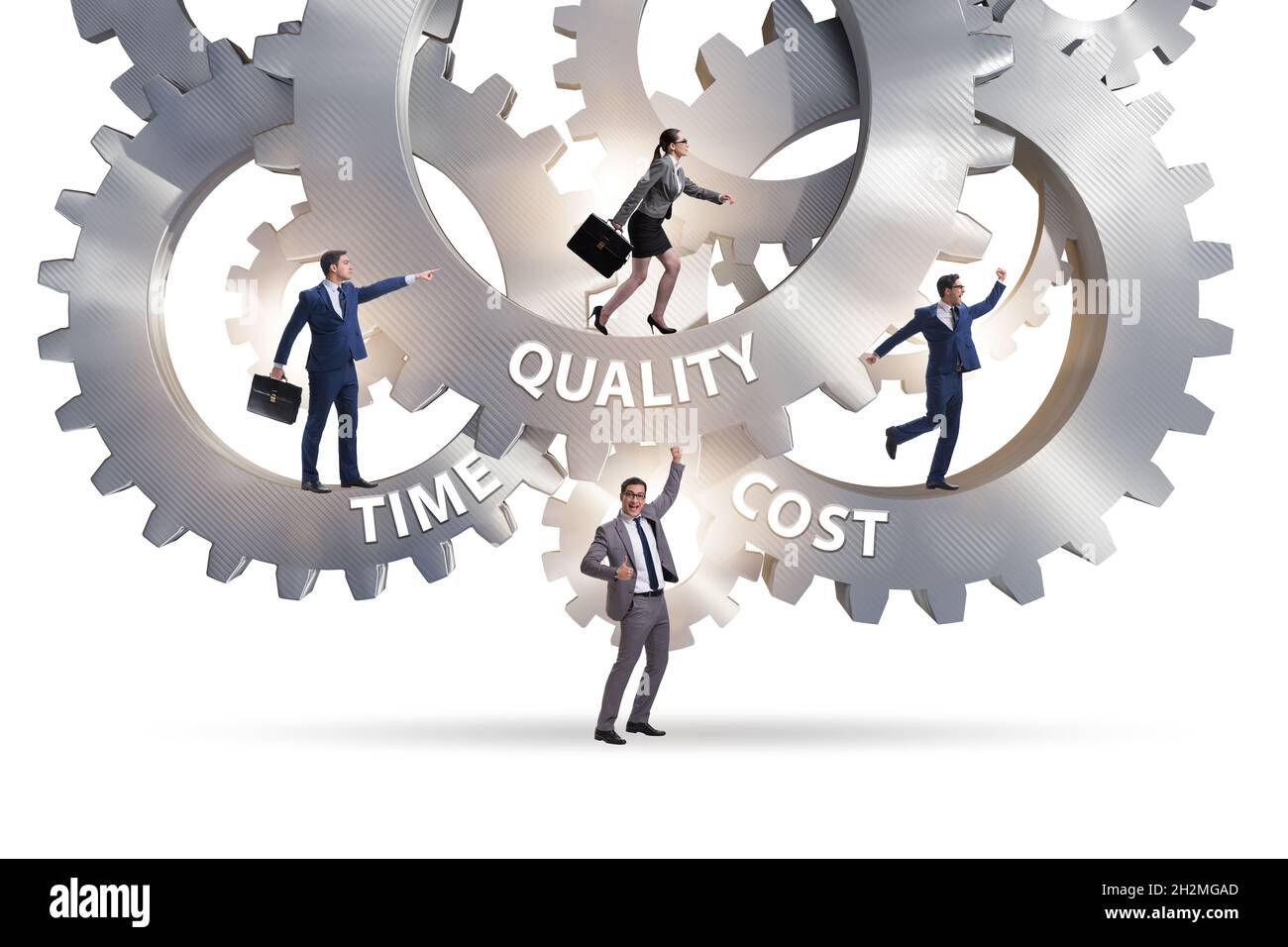 Concept of efficiency with cost time and the quality Stock Photo - Alamy