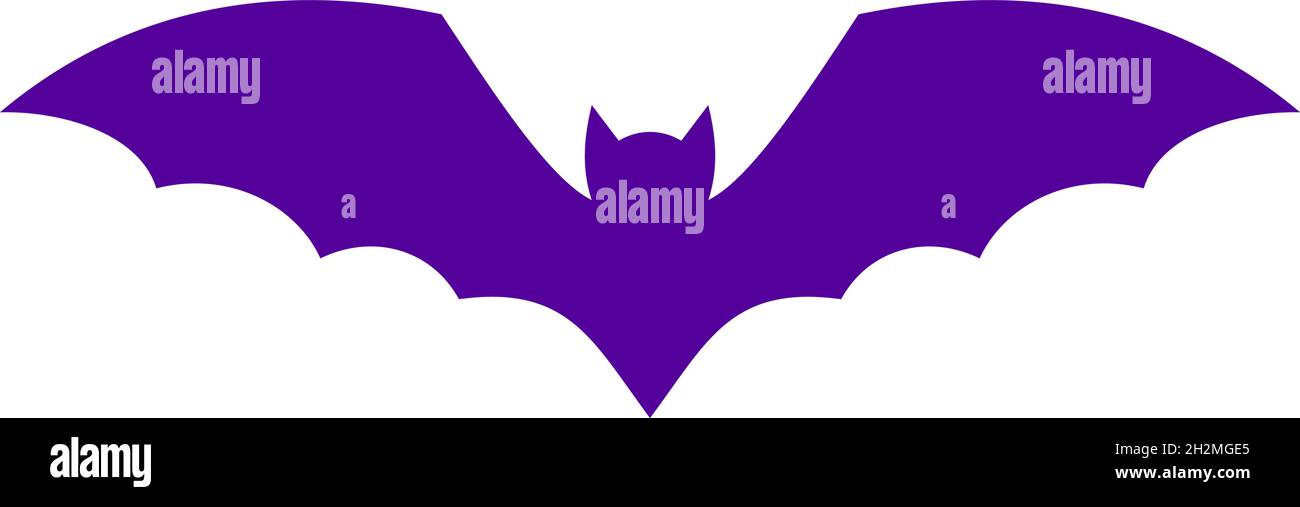 Halloween Flying bat silhouette. Flat vector illustration Stock Vector ...