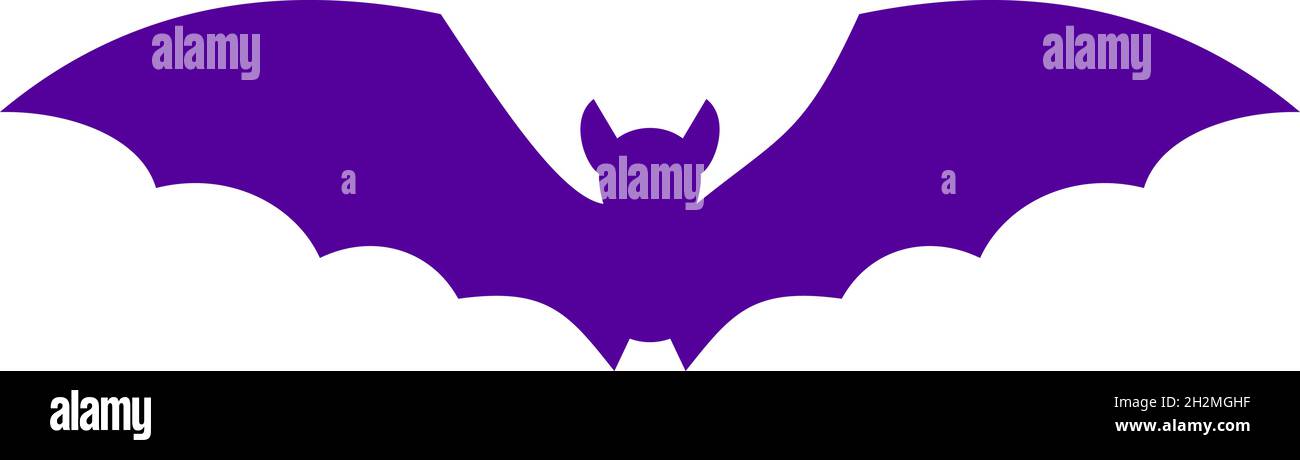 Halloween Flying bat silhouette. Flat vector illustration Stock Vector ...