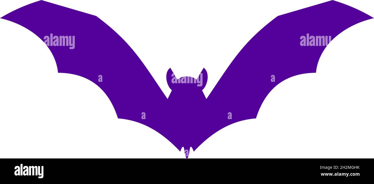 Halloween Flying bat silhouette. Flat vector illustration Stock Vector ...