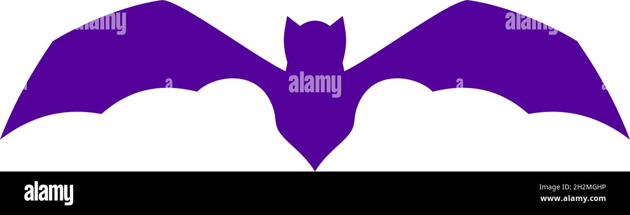 Halloween Flying bat silhouette. Flat vector illustration Stock Vector ...