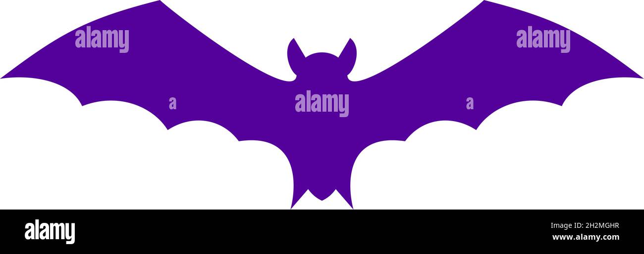 Halloween Flying bat silhouette. Flat vector illustration Stock Vector ...