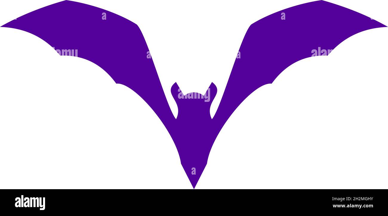 Halloween Flying bat silhouette. Flat vector illustration Stock Vector ...