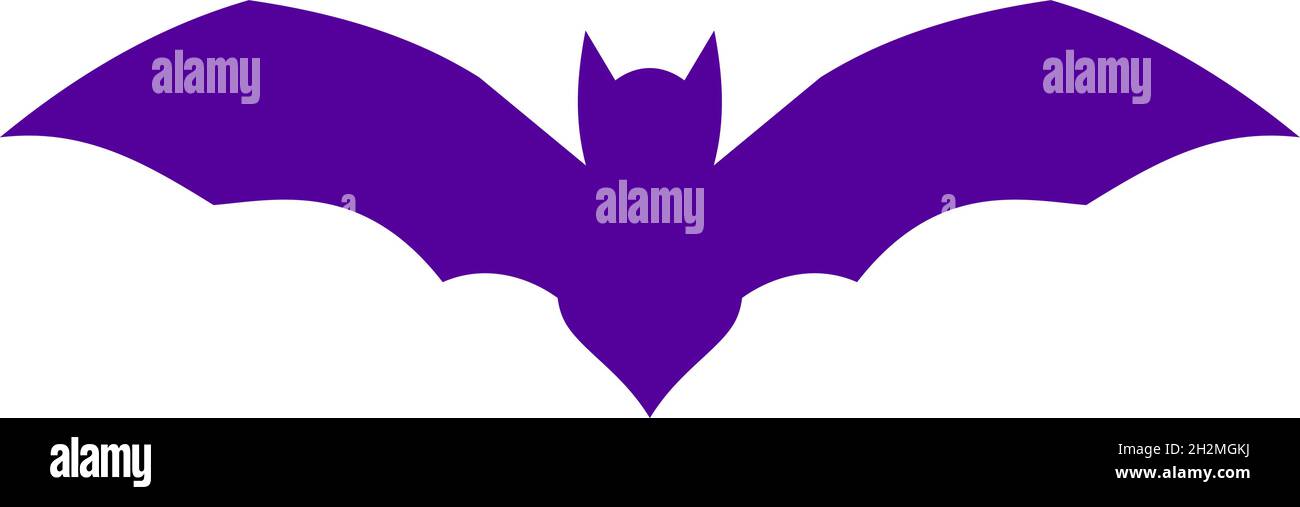 Halloween Flying bat silhouette. Flat vector illustration Stock Vector ...