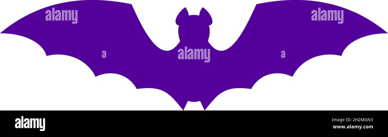 Halloween Flying bat silhouette. Flat vector illustration Stock Vector ...