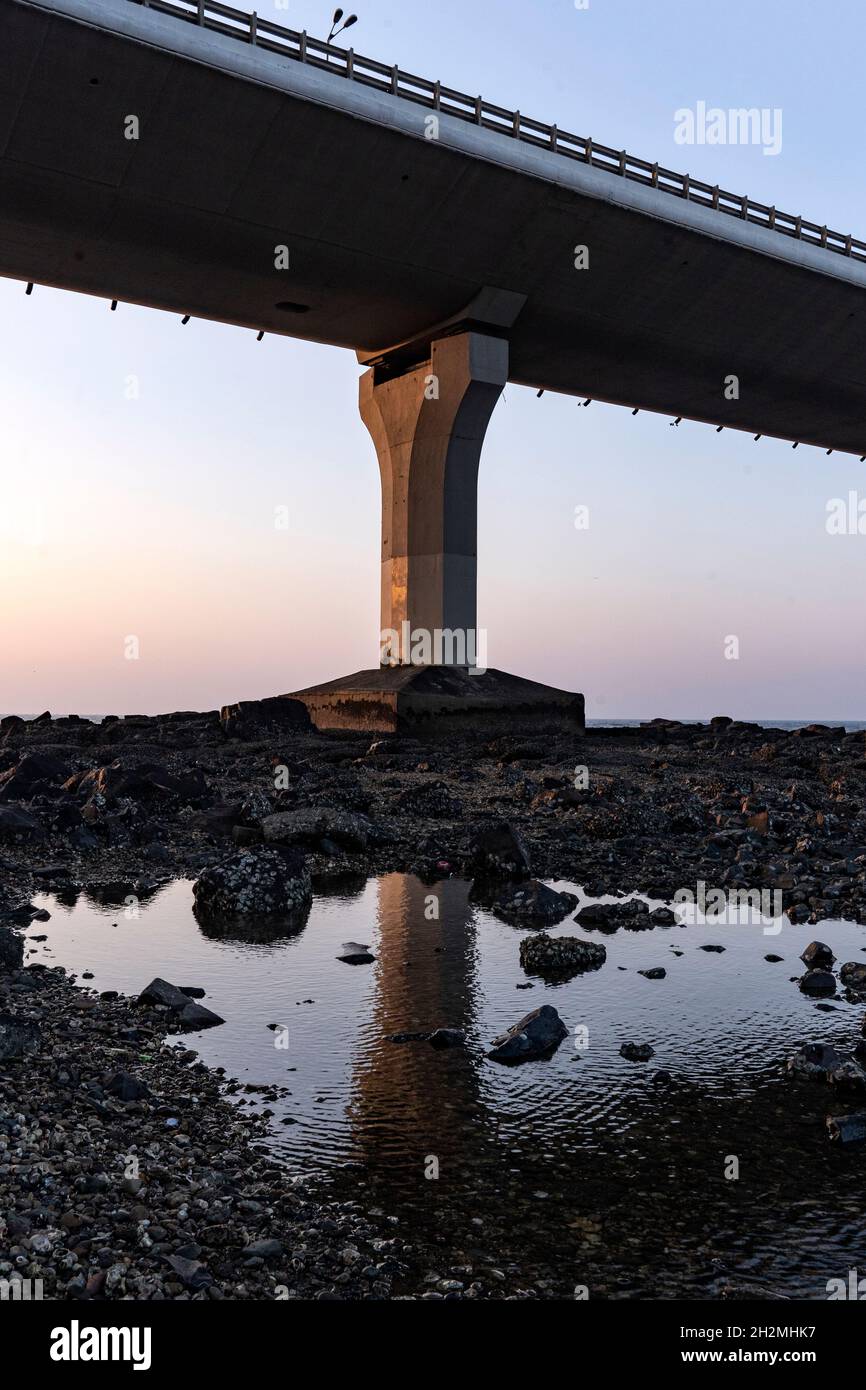 Evening photo of Worli sea-link, Mumbai, India Stock Photo