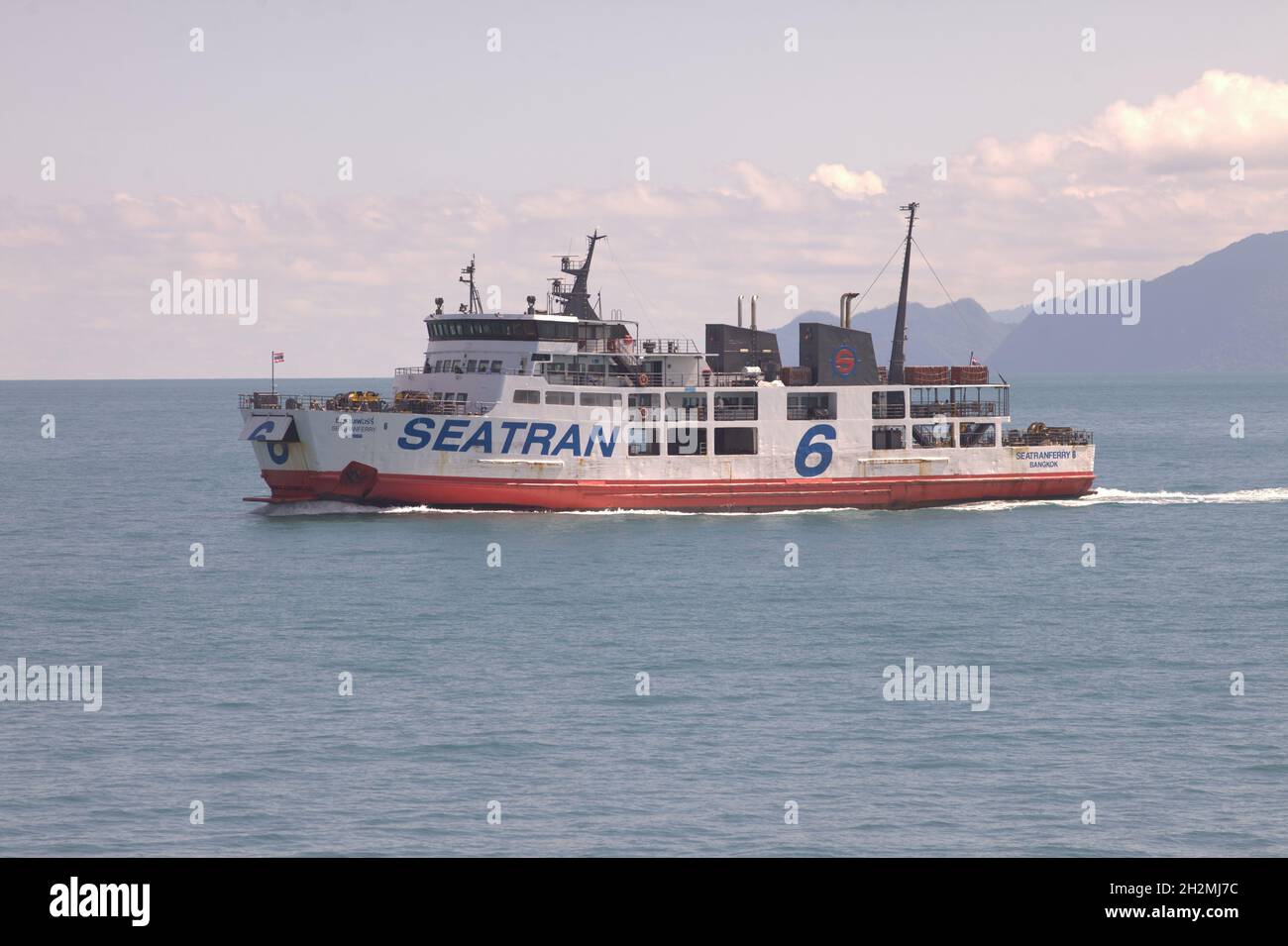 Seatran ferries on route between islands in Thailand Stock Photo