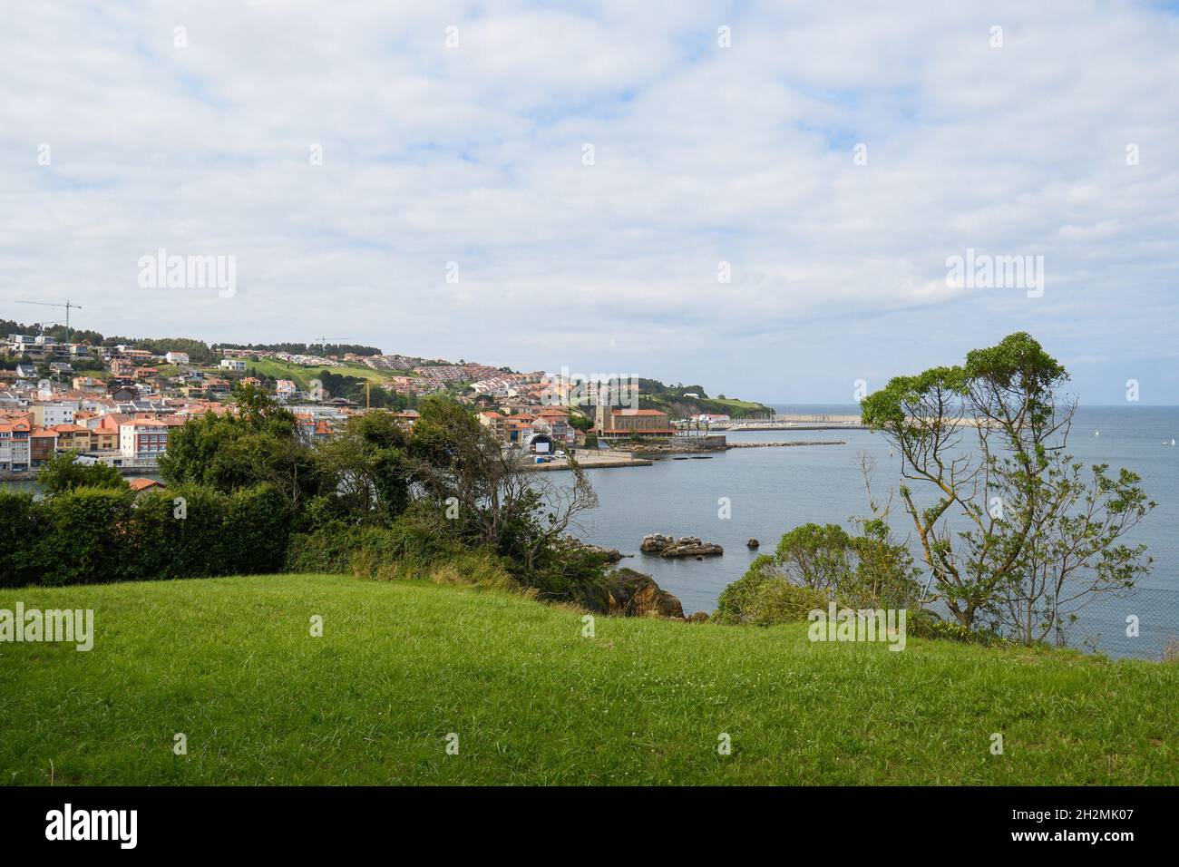 Panoramic view of Luanco Stock Photo