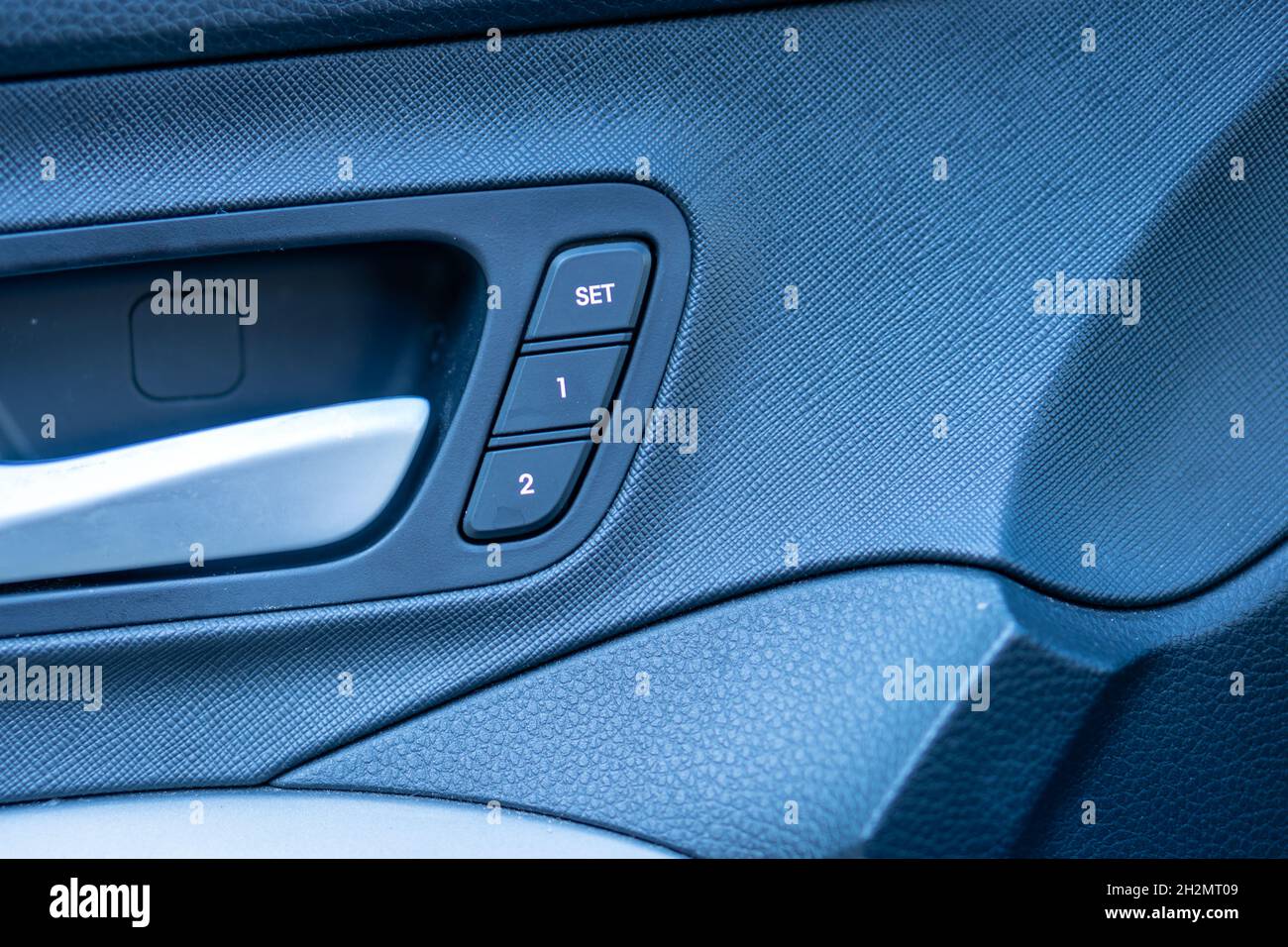 Modern interior of an automobile with the buttons on the door Stock ...