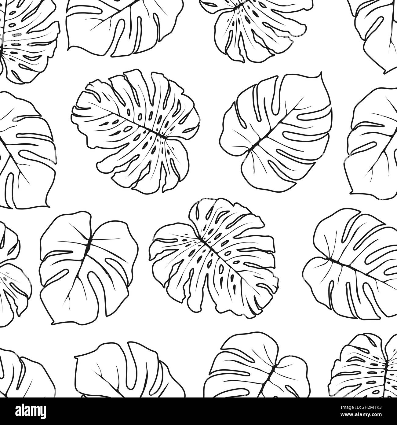 tropical leaves on a white background made in vector Stock Photo - Alamy