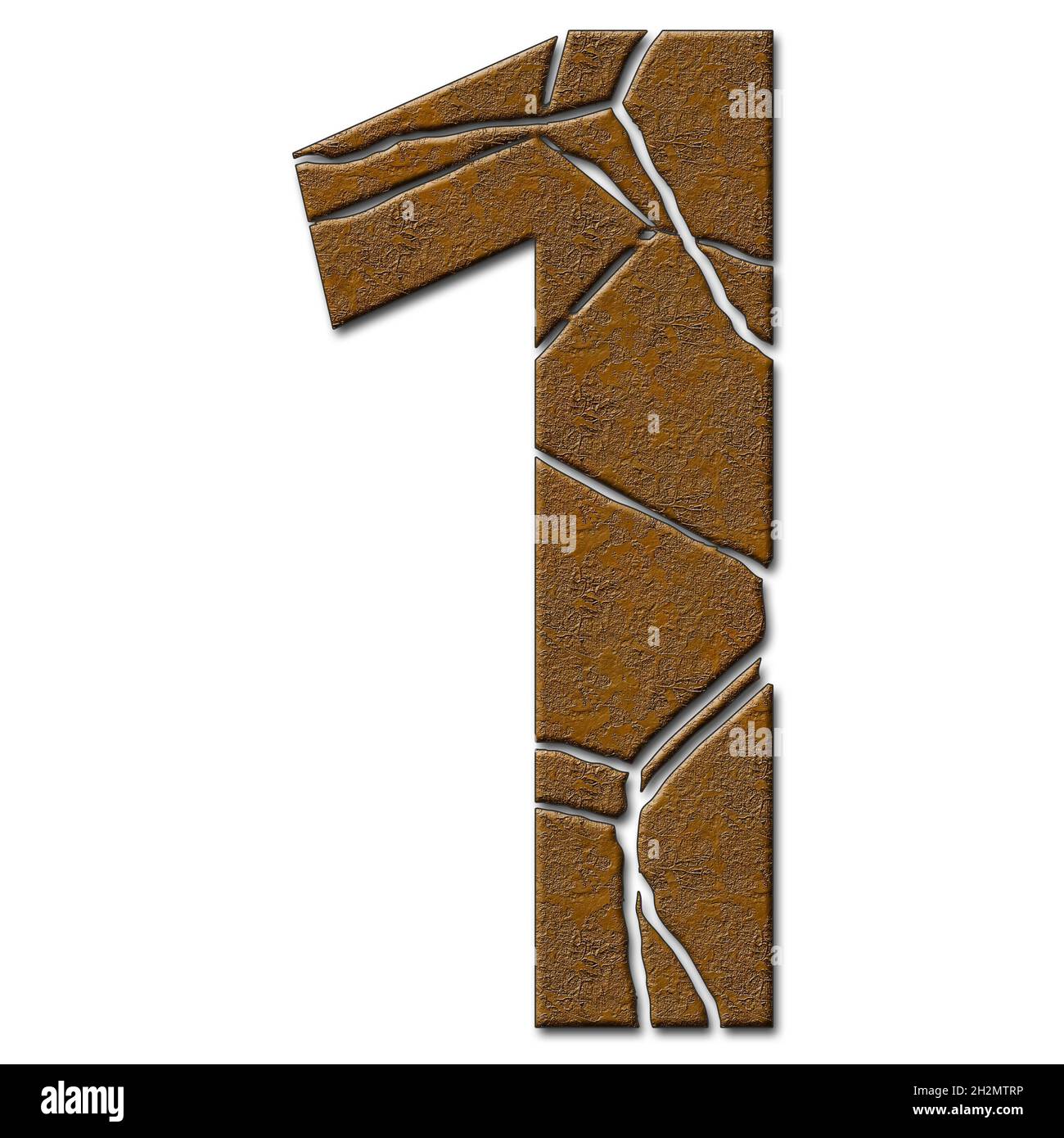 3D render of metal pattern and texture number with cracks Stock Photo ...