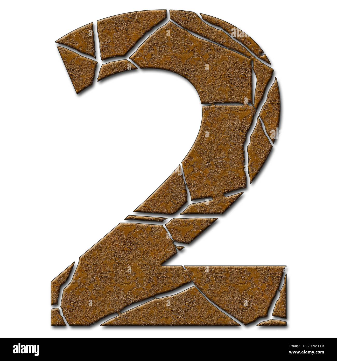 3D render of metal pattern and texture number with cracks Stock Photo ...