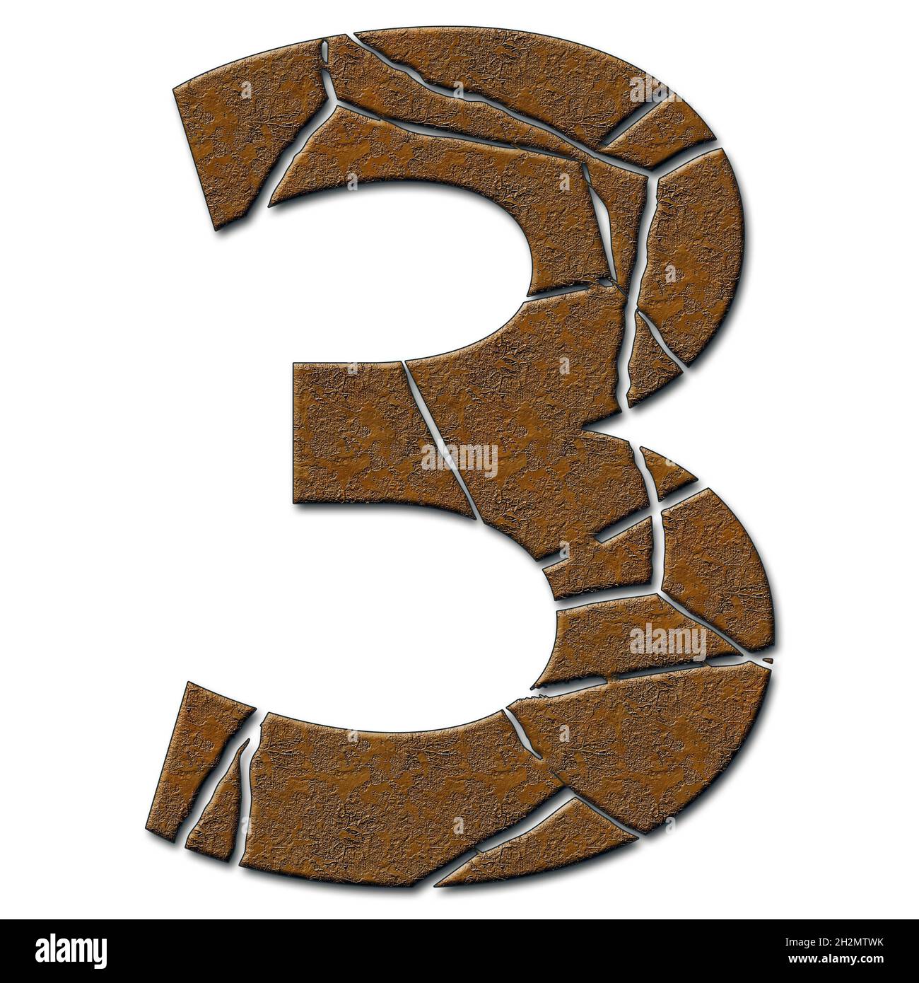 3D render of metal pattern and texture number with cracks Stock Photo ...