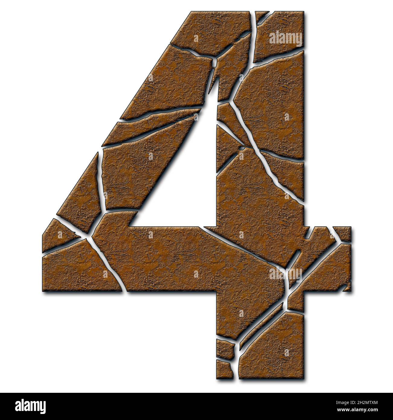 3D render of metal pattern and texture number with cracks Stock Photo ...
