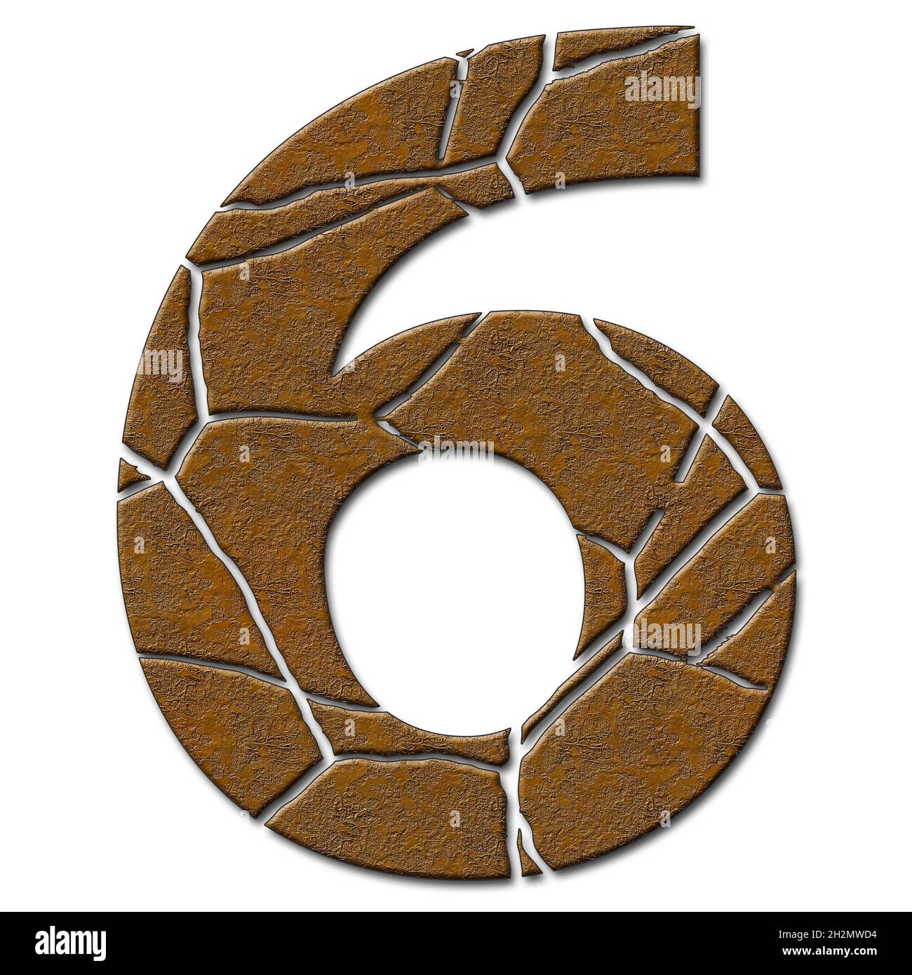 3D render of metal pattern and texture number with cracks Stock Photo ...