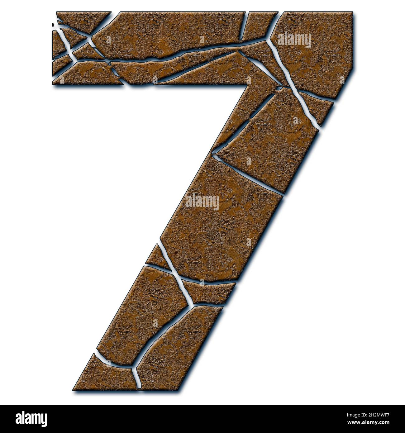 3D render of metal pattern and texture number with cracks Stock Photo ...