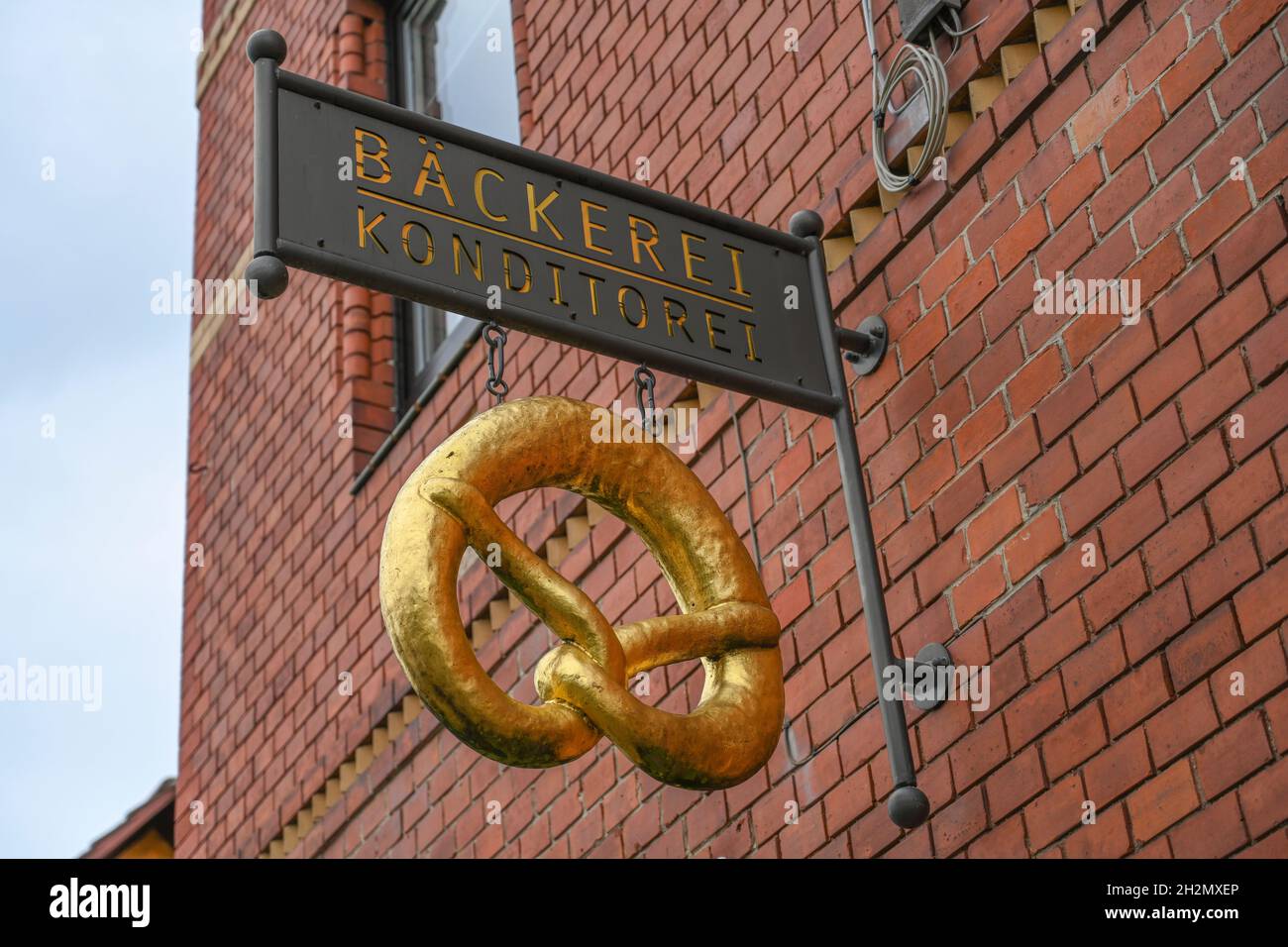 Aushängeschild, Bäckerei, Eschwege, Hessen, Deutschland Stock Photo