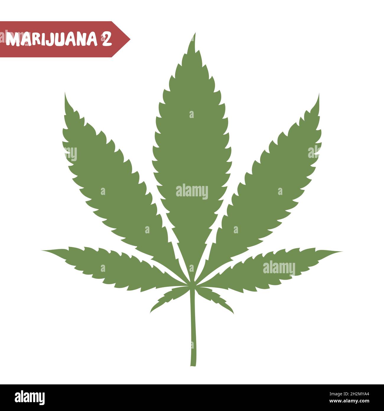 Cannabis leaf isolated on white background. Stock Vector